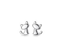 Boucles d'oreilles à tige en forme de chat mignon en argent sterling S925 - Minimaliste - Adorable animal domestique - Pour cartilage - Hypoallergénique - Cadeau pour femme et fille, Argent