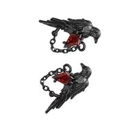 Boucles d'oreilles à tige en forme de corbeau mystérieux en alliage - Accessoire pour ceux qui aiment l'individualité de fête