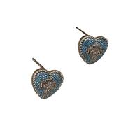 Boucles d'oreilles à tige en forme de croix avec zircone cubique éblouissante imitation turquoise bleue accessoire pour usage quotidien Boucles d'oreilles en pierre précieuse bleue, One Size, Comme