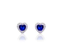 Boucles d'oreilles à tige en forme de cœur avec zircon étincelant plaqué or, M-3, Zircone cubique, Zircone cubique