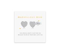 Boucles d'oreilles à tige en forme de cœur en argent et oxyde de zirconium hypoallergénique de 6 mm pour maman, cadeau de Noël ou d'anniversaire pour femme