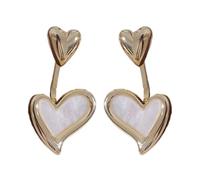 Boucles d'oreilles à tige en forme de cœur en coquillage blanc naturel, hypoallergéniques, légères, accessoires d'oreille pour peaux sensibles, boucles d'oreilles tendance pour un usage quotidien