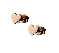 Boucles d'oreilles à tige en forme de cœur en or rose - Petit cœur - Simple - Pour cartilage - Pour femme et fille - Or rose, 1*0.5*0.5cm, Acier inoxydable, Pas de gemme