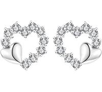 Boucles d'oreilles à tige en forme de cœur en zircon pour petite amie, bijoux utiles et professionnels
