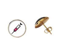 Boucles d'oreilles à tige en forme de dôme en verre avec seringue pour infirmière, médecin, cadeau