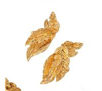 Boucles d'oreilles à tige en forme de feuille texturée pour femme, grandes boucles d'oreilles pendantes en métal doré, style bohème vintage, bijoux tendance pour un usage quotidien et des occasions