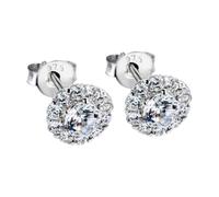 Boucles Doreilles À Tige En Forme De Fleur De Lotus En Argent 925 Avec Zircone Pour Femme Jlp1290-4-1