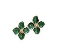 Boucles d'oreilles à tige en forme de fleur d'hibiscus pour femme et fille - Style vintage coréen - Bijoux romantiques - Cadeaux, taille unique, Agate