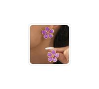 Boucles d'oreilles à tige en forme de fleur pour femme - Jolies boucles d'oreilles en émail - Boucles d'oreilles florales d'été - Boucles d'oreilles de printemps -, Middle, Acier allié, Pas de gemme