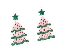 Boucles d'oreilles à tige en forme de sapin de Noël avec pendentif en acrylique - Bijoux créatifs pour femme et fille - Accessoires sur le thème de Noël, taille unique, Comme décrit, Comme décrit.