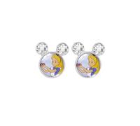 Boucles d'oreilles à tige en forme de tête de Mickey Mouse Alice au pays des merveilles en verre pour femme, nan