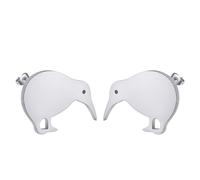 Boucles d'oreilles à tige en forme d'oiseau Kiwi en acier inoxydable minimaliste, mignon, amusant, insolite, pour femmes et hommes, bijoux autochtones de Nouvelle-Zélande, Acier inoxydable