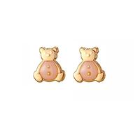 Boucles d'oreilles à tige en forme d'ours en peluche en or 9 carats avec boîte, Or jaune, Pas de gemme