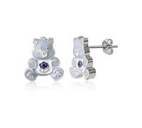 Boucles d'oreilles à tige en forme d'ours grincheux pour femme sous licence officielle, boucles d'oreilles en argent plaqué argent avec accents de cristal, laiton, sans pierre précieuse, laiton, sans
