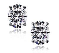Boucles d'oreilles à tige en moissanite ovale de 1 à 4 carats pour femme, couleur D, clarté VVS1, diamant créé en laboratoire, noir plaqué pistolet, argent sterling S925, moissanite à 4 griffes pour