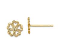 Boucles d'oreilles à tige en or 10 carats avec cinq cœurs 7,8 x 7,88 mm de large pour femme