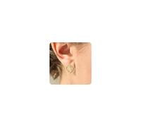 Boucles d'oreilles à tige en or 18 carats avec pierre précieuse œil de chat et oxyde de zirconium rond hypoallergénique pour femme, bijoux tendance, poids léger et confortable