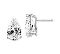 Boucles d'oreilles à tige en or jaune massif 14 carats en forme de poire CZ imitation diamant pour femme, One Size, Zircone cubique Pierre précieuse Zircone cubique Pierre précieuse Doré, Zircone
