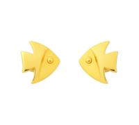Boucles d'oreilles à tige en or jaune véritable 18 carats