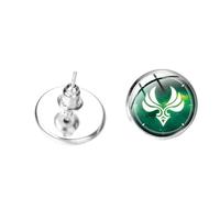 Boucles d'oreilles à tige en verre pour homme et femme Motif Dieu Genshin, nan