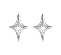 Boucles D'oreilles À Tige Étoilées En Forme De Cœur Creux, Mignonnes Et Oxydées, Originales Pour Femmes, Cadeau De Fête Quotidien, Bijoux Fins Minimalistes