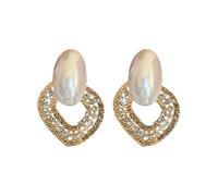 Boucles d'oreilles à tige géométriques irrégulières cloutées en diamant, élégantes, exagérées, avec un sens de la sophistication et un attrait haut de gamme