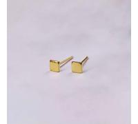 Boucles d'oreilles à Tige géométriques Porte-Bonheur en Or Jaune Pur 24 carats pour Femme, Forme carrée, Trian