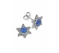 Boucles d'oreilles à tige Mantraroma en argent 925 avec pierre précieuse bleue lapis-lazuli, boucles d'oreilles en argent véritable pour femmes, cadeau à tige en argent sterling (MOS-104-06)