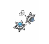 Boucles d'oreilles à tige Mantraroma en argent 925 avec pierre précieuse labradorite verte et bleue, en argent véritable, cadeau pour femme (MOS-104-05)