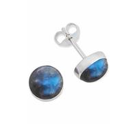 Boucles d'oreilles à tige Mantraroma en argent 925 avec pierre précieuse labradorite verte et bleue, en argent véritable, cadeau pour femme (MOS-042-05)