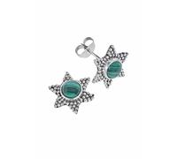 Boucles d'oreilles à tige Mantraroma en argent 925 avec pierre précieuse rayée verte malachite, boucles d'oreilles en argent véritable pour femmes, cadeau à tige en argent sterling (MOS-104-10)