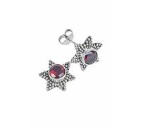 Boucles d'oreilles à tige Mantraroma en argent 925 avec pierre précieuse rouge grenat, boucles d'oreilles en argent véritable pour femmes, cadeau à tige en argent sterling (MOS-104-52)