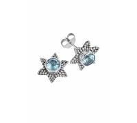 Boucles d'oreilles à tige Mantraroma en argent 925 avec topaze bleue et pierre précieuse bleu clair, véritable argent sterling, cadeau pour femme (MOS-104-62)