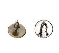 Boucles d'oreilles à tige mignonnes Mo Dao Zu Shi - Grand maître de la culture démoniaque Wei Wuxian Lan Wangji - Boucles d'oreilles rondes en verre - Mignon Mo Dao Zu Shi - Mini boucles d'oreilles à