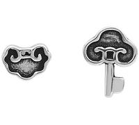 Boucles d'oreilles à tige pour femme, boucles d'oreilles asymétriques en argent sterling, style national vintage, porte-bonheur