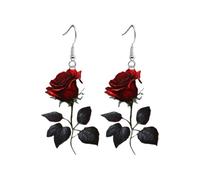 Boucles d'oreilles à tige pour femme - Boucles d'oreilles pendantes plates en acrylique 2D - Longues gouttes - Accessoires longs en forme de pétales en acrylique - Pour femme - Boucles d'oreilles à