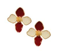 Boucles d'oreilles à tige romantiques en forme de fleur d'hibiscus pour femmes et filles, style de mariage coréen, design vintage, bijoux tendance, boucles d'oreilles vintage, taille unique, Comme