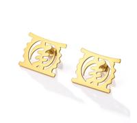 Boucles d'oreilles à tige Symbole Afrique Sagesse Adinkra Gye Nyame Symboles Ethniques Bijoux Femmes Hommes, Medium, Acier inoxydable, Pas de gemme