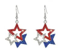 Boucles d'oreilles à tige uniques inspirées des fiertés nationales - Accessoires confortables sur le thème du jour de l'indépendance pour femmes et filles, One Size, Comme décrit, Comme décrit.