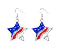 Boucles d'oreilles à tige uniques inspirées des fiertés nationales confortables sur le thème du jour de l'indépendance, accessoires pour femmes et filles, boucles d'oreilles patriotiques en alliage