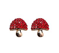 Boucles d'oreilles à tige verticale en forme de cerise rouge pour femmes et filles - Boucles d'oreilles à tige en argent S925 pour femme - Boucles d'oreilles à tige douces pour éclairer les boucles