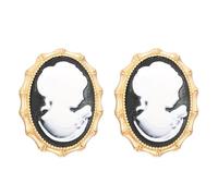 Boucles d'oreilles à tige vintage en forme de camée pour femme, inspirées de l'époque victorienne, dorées, ovales en résine, hypoallergéniques, cadeau