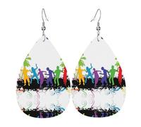 Boucles d'oreilles abstraites en cuir pour femme - En forme de goutte - Légères - À porter au quotidien - Pour fête, rendez-vous, taille unique, Cuir