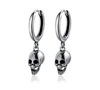Boucles D'Oreilles Acier Inoxydable, Boucle D'Oreille Argent Clous D'Oreilles Tête de Mort Boucles D'Oreilles pour Hommes et Femmes