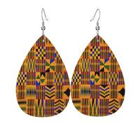 Boucles d'oreilles africaines tribales ethniques en cuir pour femme - Boucles d'oreilles percées en cuir - Cadeau d'anniversaire et de Noël