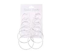 Boucles d'oreilles alcooliques 6 Paires/Sets surdimensionnés Boucles d'oreilles à cerceaux énormes surdimensionnés pour Les Femmes exagérées Lisses Big Circle Oreing Party présente Les