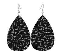 Boucles D'Oreilles Algèbre Géométrie Modèle Mathématique Abstrait Pendantes En Cuir Légères Confortables Forme Larme Boucles D'Oreilles, Pour Wedding, Femmes, Festival