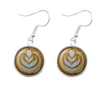 Boucles d'Oreilles Amateurs de café Idées cadeaux Café Art Latte Petites d’ oreilles Bijoux sur le thème du Latte Art Cadeau Bijoux Amateurs de (A, One Size)