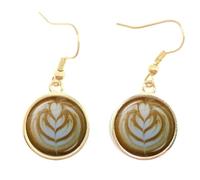 Boucles d'Oreilles Amateurs de café Idées cadeaux Café Art Latte Petites d’ oreilles Bijoux sur le thème du Latte Art Cadeau Bijoux Amateurs de (B, One Size)