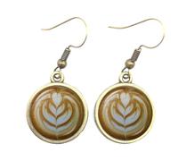 Boucles d'Oreilles Amateurs de café Idées cadeaux Café Art Latte Petites d’ oreilles Bijoux sur le thème du Latte Art Cadeau Bijoux Amateurs de (C, One Size)